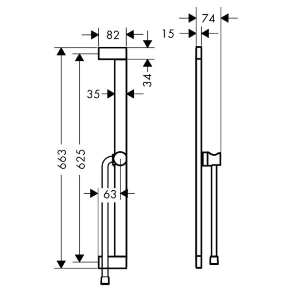 Душевая штанга Hansgrohe Unica S Puro 24402000