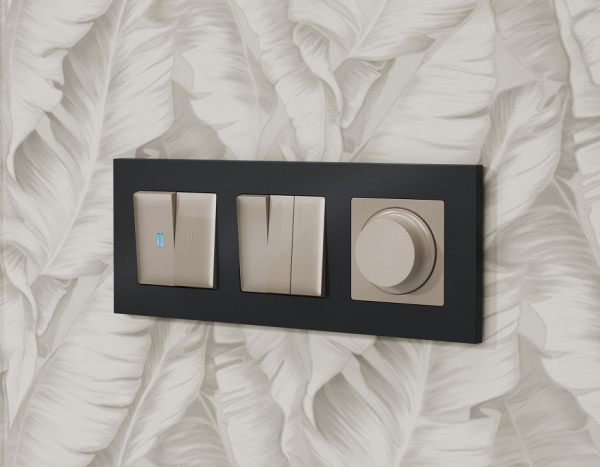 Выключатель трехклавишный без рамки Ambrella Volt Quant MA365010