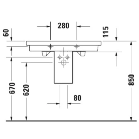 Раковина 80x50 см Duravit 2nd Floor 0491800000