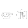 Раковина 60 см с пьедесталом Vitra Arkitekt 9601B003-7650