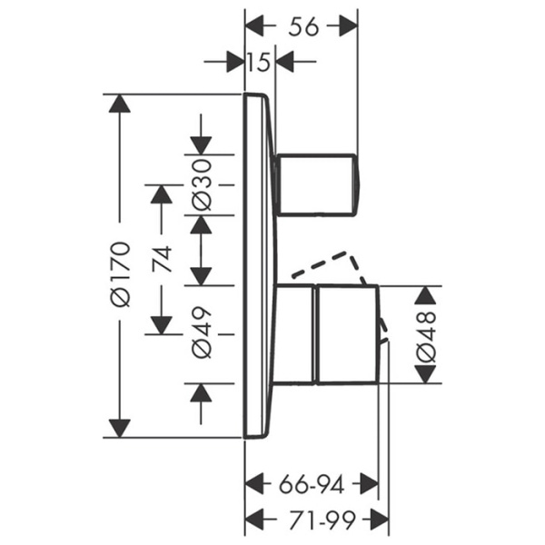 Смеситель для ванны Axor Uno 45407000