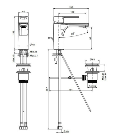 Смеситель для раковины FIMA Carlo Frattini Mast F3131CR