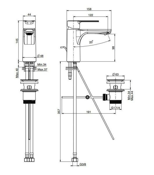 Смеситель для раковины FIMA Carlo Frattini Mast F3131CR