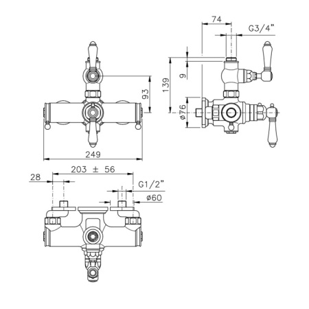 Смеситель для душа Nicolazzi Termostatico 4917BZ78 бронза
