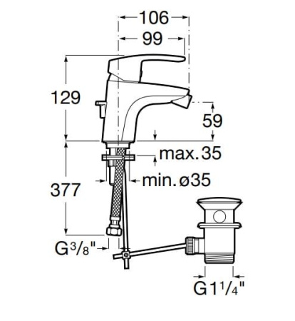 Смеситель для биде Roca Monodin New A5A6098C0M