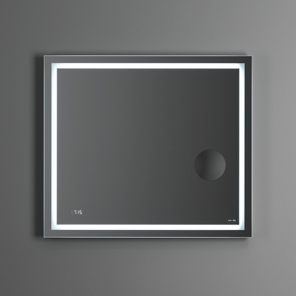 Зеркало с контурной Led-подсветкой AM.PM GEM 80 M91AMOX0803WG часами и косметическим зеркалом