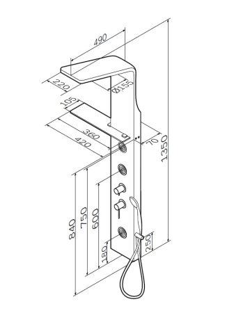Душевая панель Am.Pm Joy W85P-2-136AW
