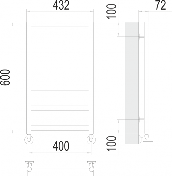 Аврора П6 400х600 Полотенцесушитель TERMINUS