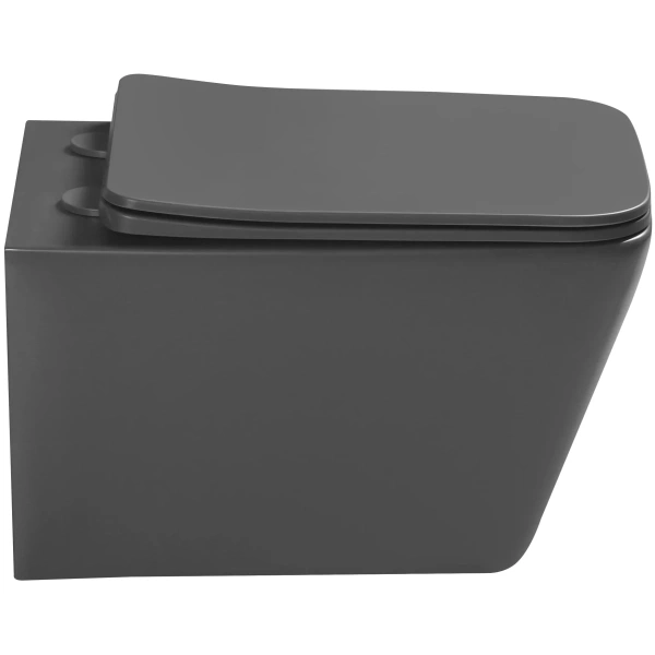 Унитаз подвесной SantiLine SL-5007DG безободковый, с сиденьем микролифт, темно-серый матовый