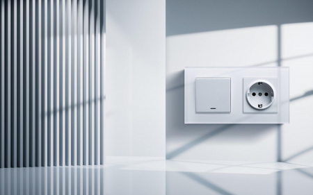 Розетка с заземлением, без рамки Kollinger  REA-002WH