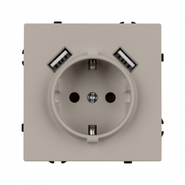 Розетка с заземлением и 2хUSB type A, без рамки Arlight SCT-NOBE 059442