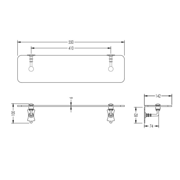 Полочка Devon&Devon Mayfair DD118NKS сталь