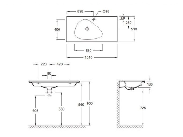 Раковина Jacob Delafon Nouvelle Vague 100 EXAQ112-Z-MK4 кашемир