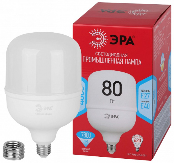 Лампа светодиодная Эра  E27, E40 80Вт 4000K LED POWER T140-80W-4000-E27/E40 R
