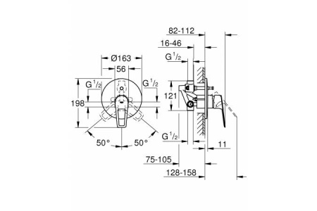Смеситель для ванны Grohe BauLoop 29081001