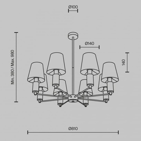 Люстра на штанге Maytoni Лира MOD483PL-08BS