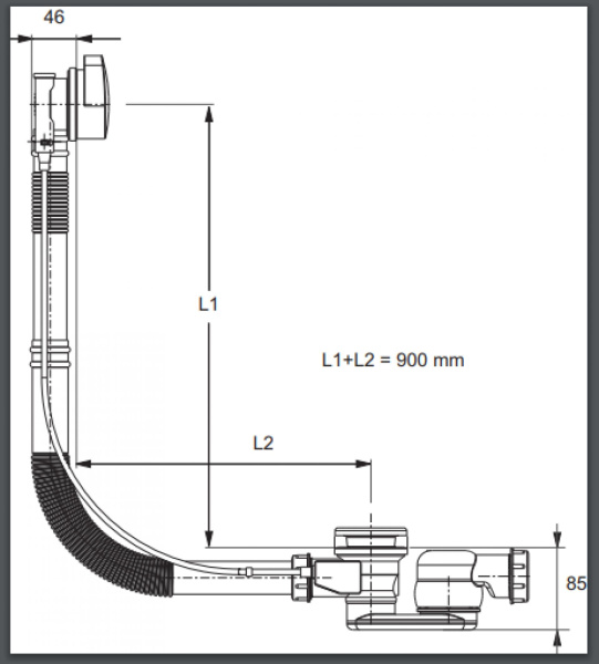 Слив-перелив для ванны Jacob Delafon E6D124-CP
