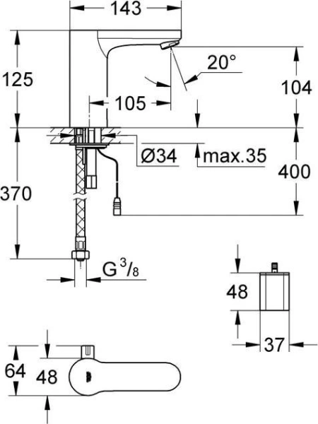 Смеситель для раковины Grohe Get E 36366000