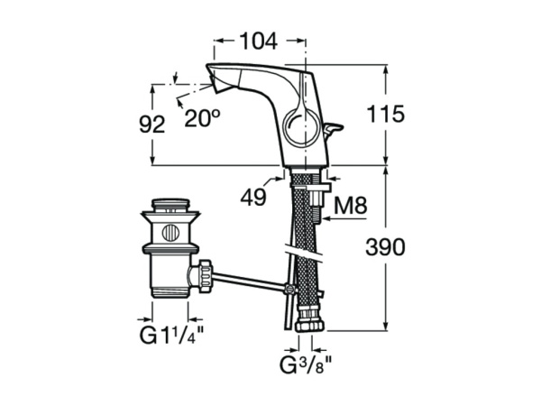 Смеситель для биде Roca Insignia 5A6A3ACN0 черный