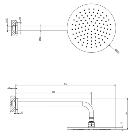 Верхний душ Gessi Rilievo 59148#031