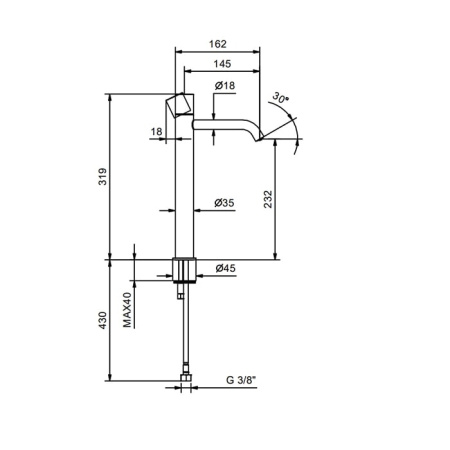 Смеситель для раковины Fantini Nostromo 50 13 G906WF черный