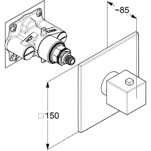 Термостат для душа Kludi Decus 547393975 черный матовый