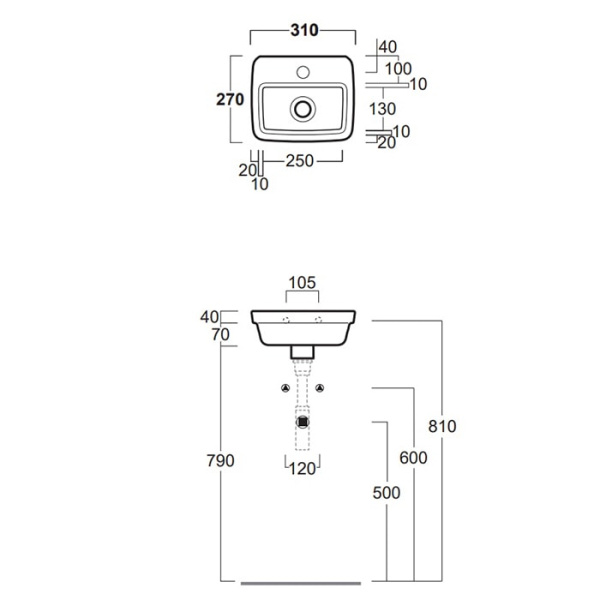 Раковина Simas Evolution 30 EVO13bi*1