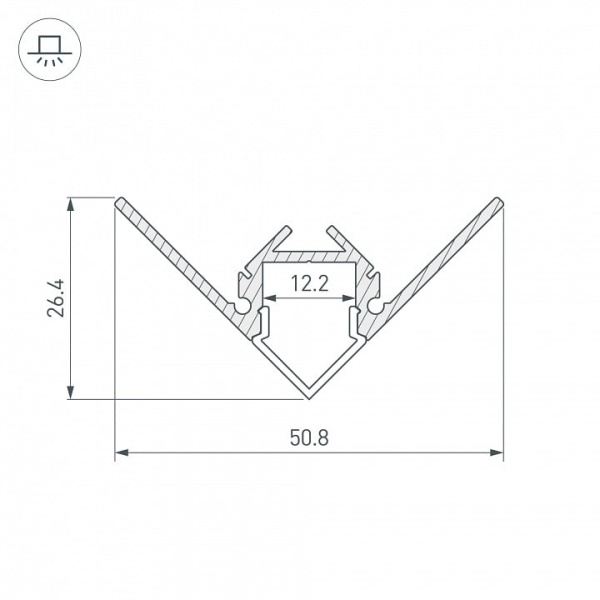 Профиль Arlight ARH-DECORE-S12-EXT-F-2000 ANOD внешний 023897