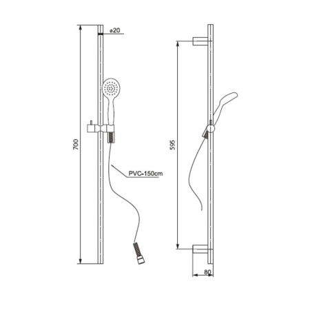 Душевой гарнитур Paini Bergamo R BRCR121L7R