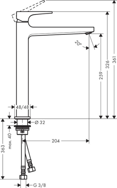 Смеситель для раковины hansgrohe Metropol 32512000