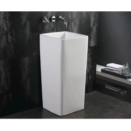 Раковина CeramaLux P7005L 40x40 см, напольная, белый