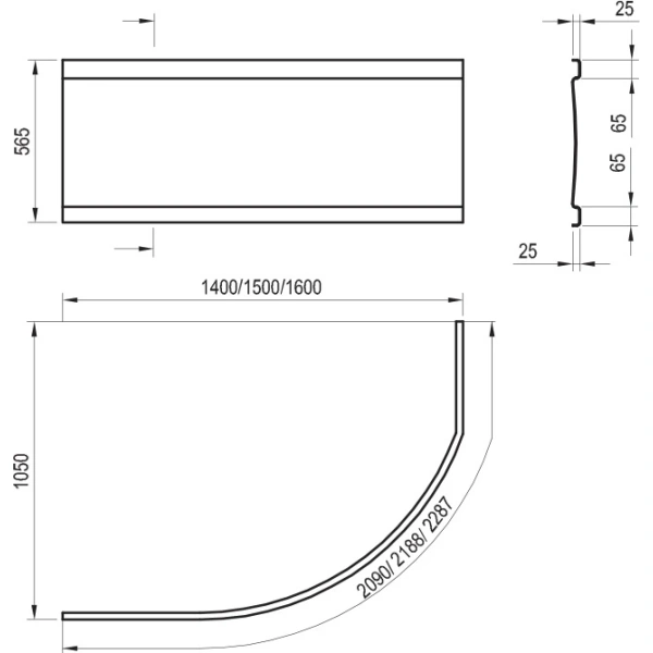 Панель фронтальная 150 A Ravak Rosa I CZJ1000A00