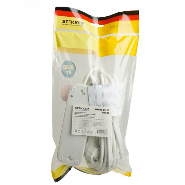 Удлинитель с выключателем Stekker Home 49357