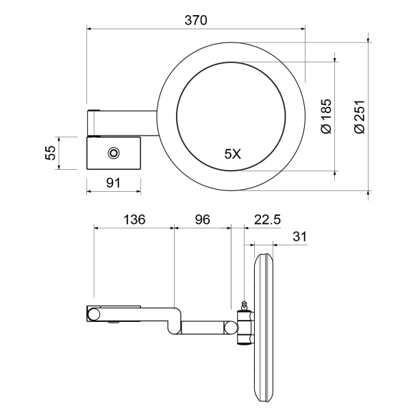Зеркало косметическое Timo Petruma 15276/00