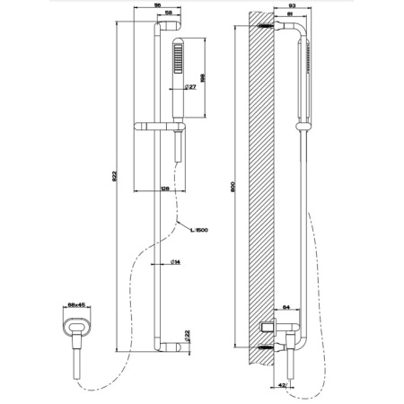 Душевая штанга Gessi Goccia 33642#147