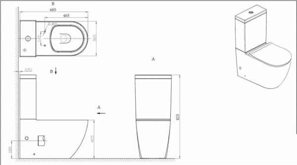 Бачок для унитаза Bravat Gina CY01008XW-PA-ENG, белый