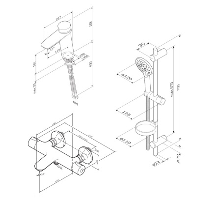 Комплект смесителей AM.PM Inspire V2.0 F40950A02