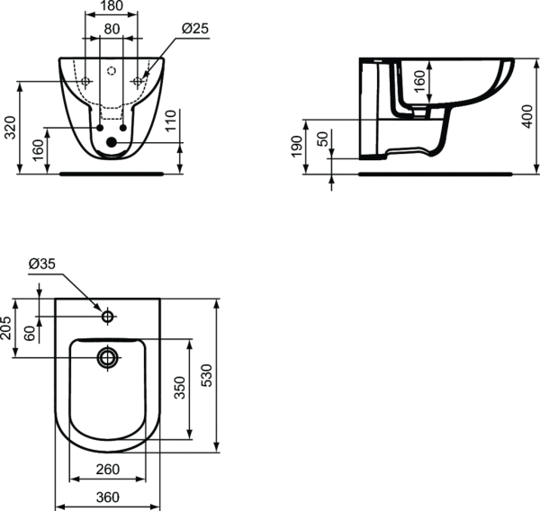 Биде подвесное Ideal Standard Tempo T510001