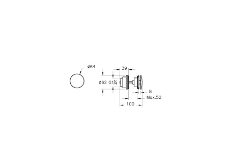 Донный клапан Vitra A4514929 медь