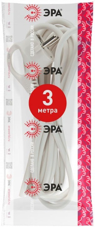Сетевой провод Эра  U-3x1,5-3m-W