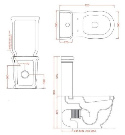 Бачок для унитаза ArtCeram Hermitage HEC009 01 00 bi подвод снизу бачка