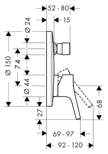 Смеситель для ванны hansgrohe Talis S 72405000