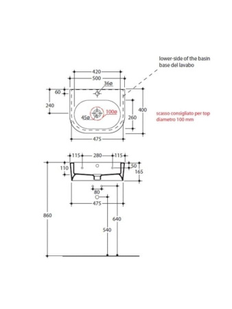 Раковина KERASAN Flo 50 3141bi*1