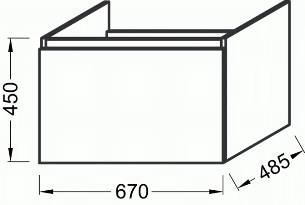 Тумба под раковину Jacob Delafon Odeon Up 67 EB860-N18 Белый Блестящий