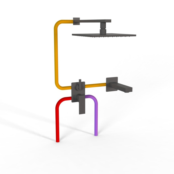 Душевой комплект Paini Grazia 21PZSET26911BATHHEAD черный матовый