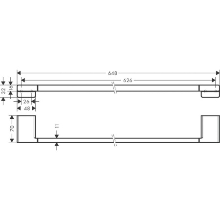 Держатель банных полотенец hansgrohe AddStoris 41747670 матовый черный