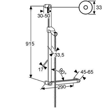 Настенная штанга Kludi Sirena 6150305-00