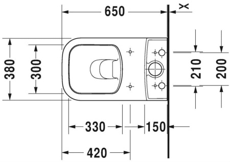 Чаша напольного унитаза Duravit P3 Comforts 2167090000 безободковый