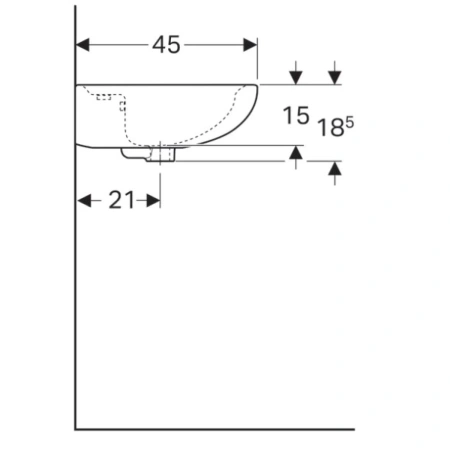 Раковина 55x45 см Geberit Renova 223055000
