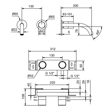 Смеситель для раковины Fantini Nice 65 02 S011SB